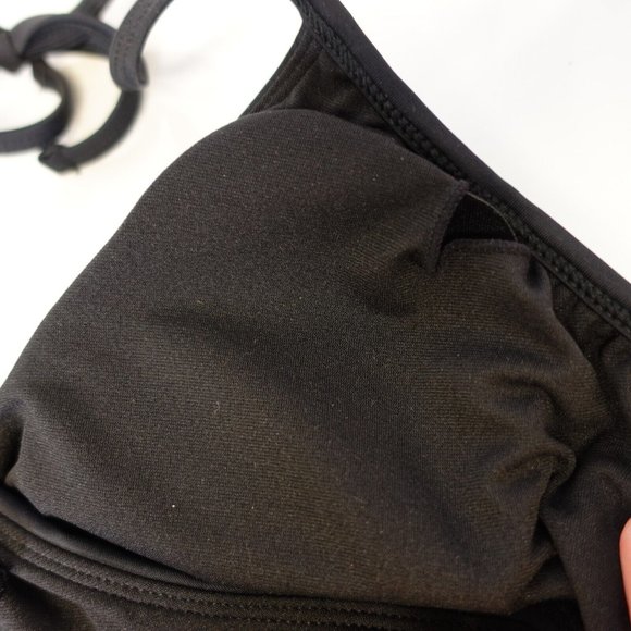 Adore Me‎ Bikini Bra Size Medim Black Swim Unpadded Lingerie Halter Triangle Tie - Picture 6 of 10